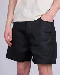 Best Rick Owens Geth Cutoff Short Linen Twill Black