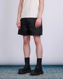 Best Rick Owens Geth Cutoff Short Linen Twill Black