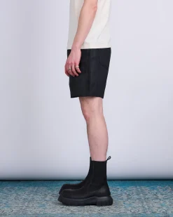Best Rick Owens Geth Cutoff Short Linen Twill Black