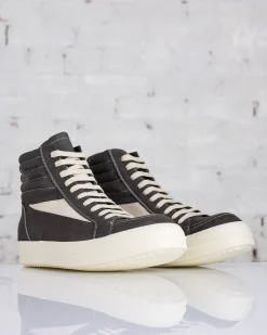 Outlet Rick Owens High Vintage Sneaks LWN Nubuck Dark Dust/Milk