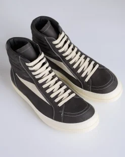 Outlet Rick Owens High Vintage Sneaks LWN Nubuck Dark Dust/Milk