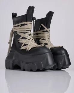 Clearance Rick Owens Mega Laced Megatractor Boot Black Pearl