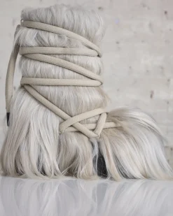 Hot Rick Owens Mega Tractor Lunar Boot Goat Pearl Milk