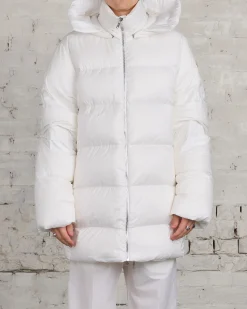Discount Rick Owens Moncler Hooded Cyclopic Coat Milk
