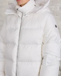 Discount Rick Owens Moncler Hooded Cyclopic Coat Milk