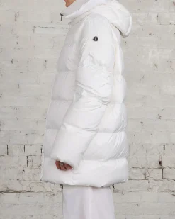 Discount Rick Owens Moncler Hooded Cyclopic Coat Milk