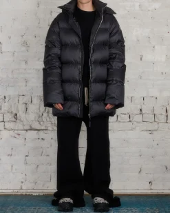 Online Rick Owens Moncler Hooded Cyclopic Coat Black