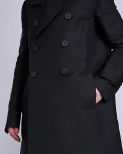 Online Rick Owens Officer Coat Heavy Faille Black