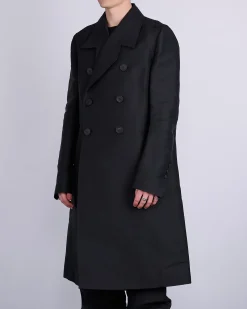 Online Rick Owens Officer Coat Heavy Faille Black