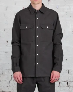 Sale Rick Owens Outershirt Brushed Heavy Twill Dark Dust