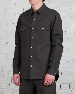 Sale Rick Owens Outershirt Brushed Heavy Twill Dark Dust
