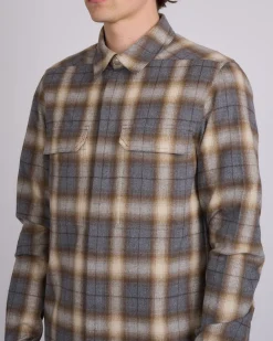 Sale Rick Owens Outershirt Cotton Plaid Grey