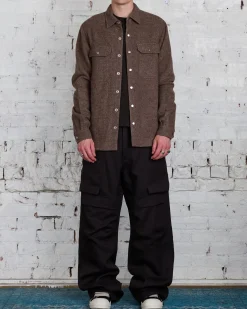 Outlet Rick Owens Outershirt Lodenette Wool Fawn