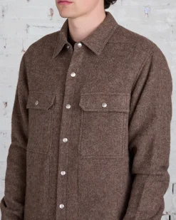 Outlet Rick Owens Outershirt Lodenette Wool Fawn