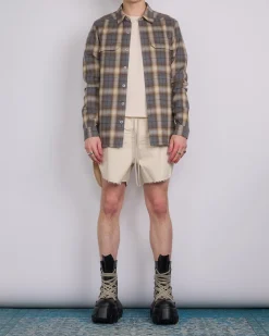 Fashion Rick Owens Runway Boxer Short Cotton Canvas Natural