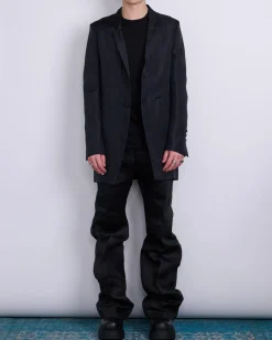 Sale Rick Owens Runway Lido Fogpocket Jacket Silk Gazar Black