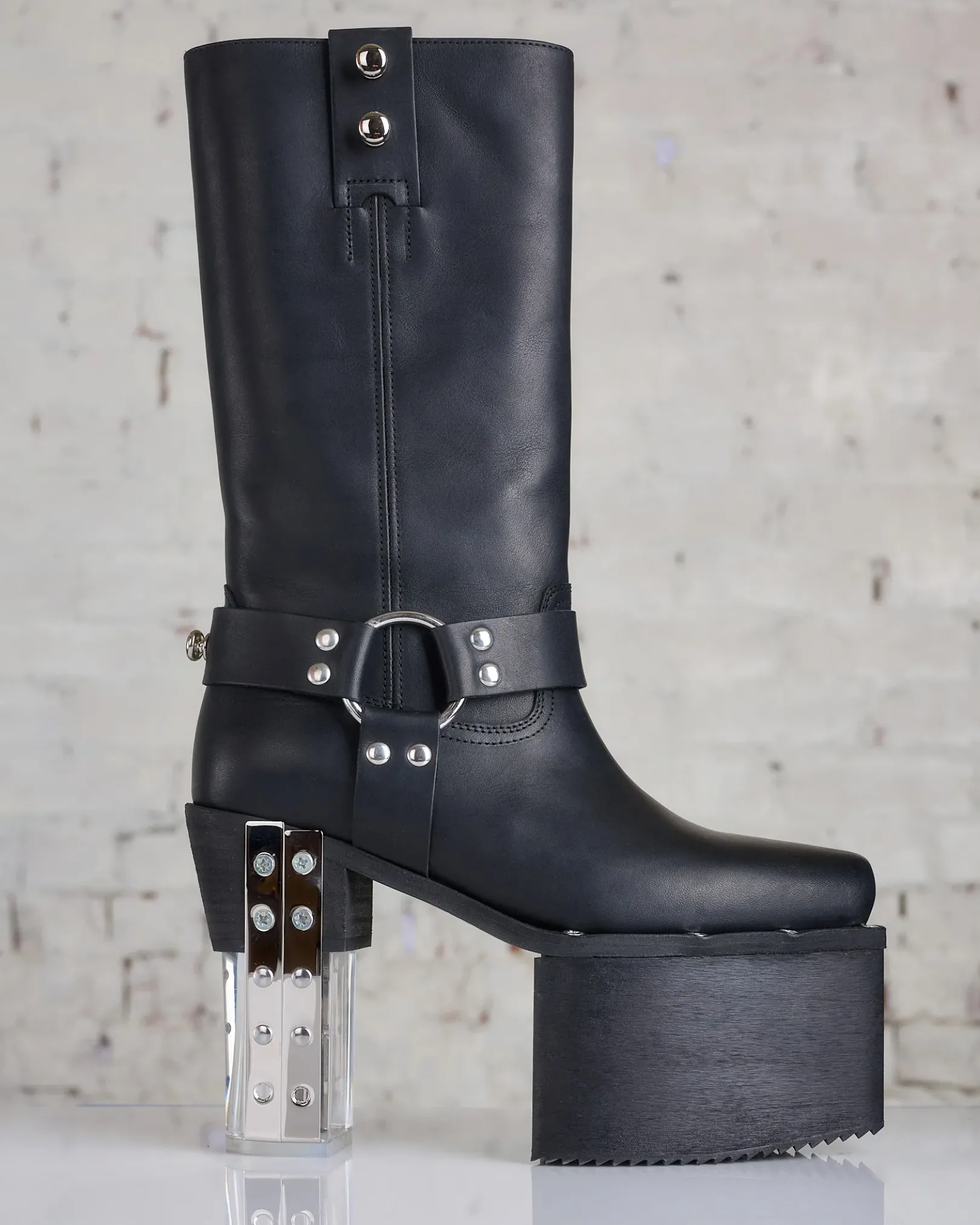Hot Rick Owens Runway LP Platform Boot Black Clear