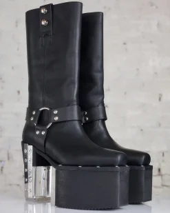 Hot Rick Owens Runway LP Platform Boot Black Clear