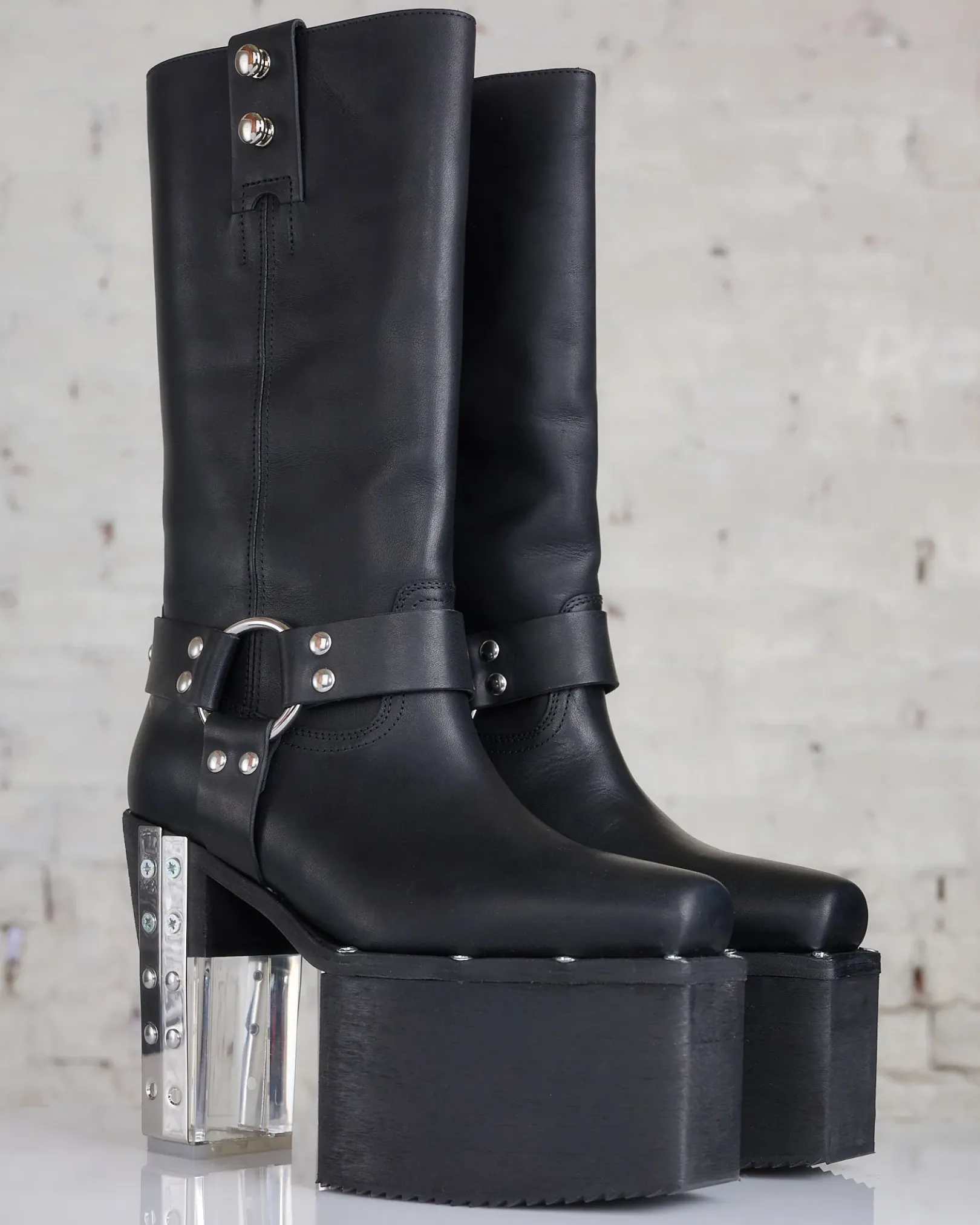 Hot Rick Owens Runway LP Platform Boot Black Clear