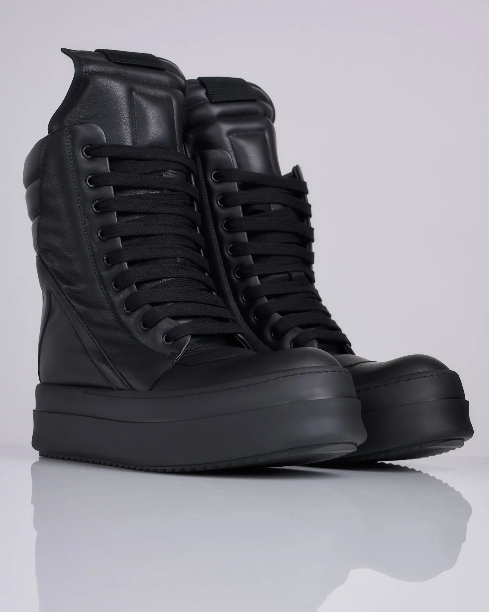 New Rick Owens Runway Mega Geobasket LCO Black Black Black