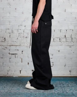 Outlet Rick Owens Runway Porterville Wide Bela Pant Brushed Twill Black/Pearl