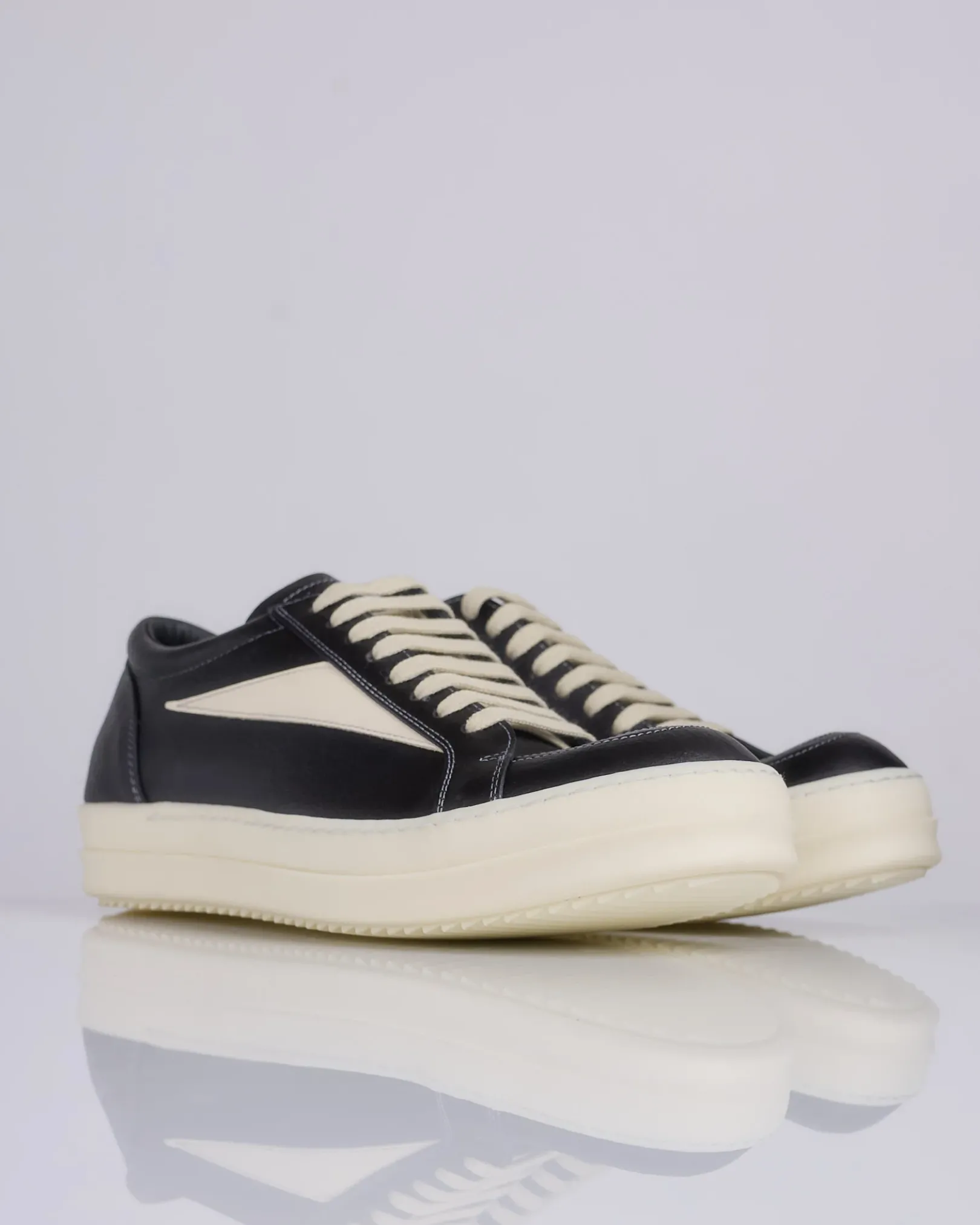 Best Rick Owens Runway Vintage Sneaks LCT Leather Black/Milk/Milk