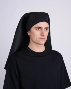 Sale Rick Owens Runway Wig Nun Linen Twill Black