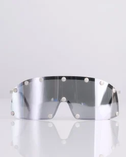 Fashion Rick Owens Shielding Hollywood Sunglass Silver Silver