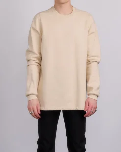 Discount Rick Owens Short Crewneck Brushed Terry Natural