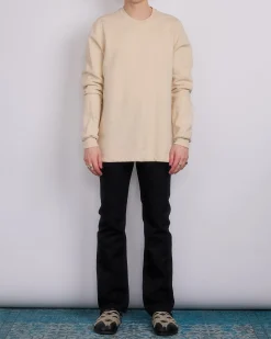 Discount Rick Owens Short Crewneck Brushed Terry Natural