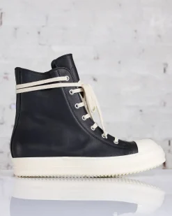 Clearance Rick Owens Sneakers Washed Calf Black/Milk/Milk