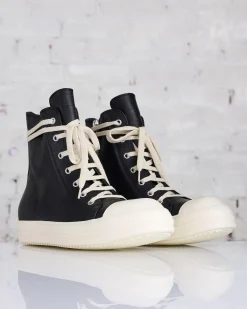 Clearance Rick Owens Sneakers Washed Calf Black/Milk/Milk