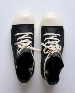 Clearance Rick Owens Sneakers Washed Calf Black/Milk/Milk