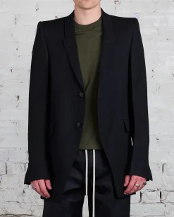 New Rick Owens Tatlin Blazer Wool Drill Black