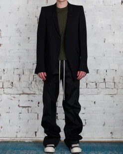 New Rick Owens Tatlin Blazer Wool Drill Black