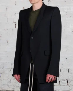 New Rick Owens Tatlin Blazer Wool Drill Black