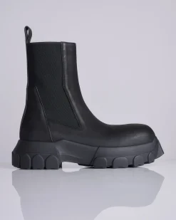 Clearance Rick Owens Tractor Beatle Boot LWN Nubuck Black Black