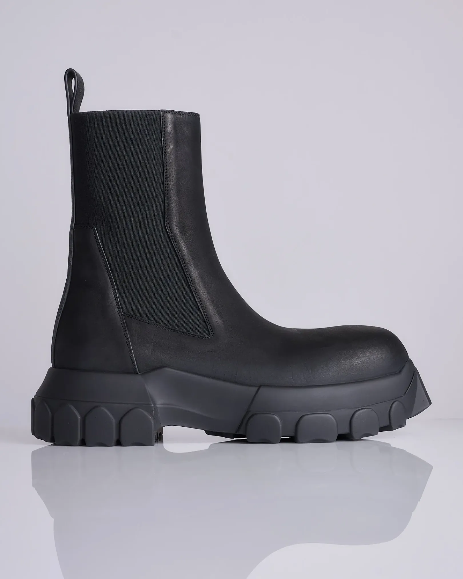 Clearance Rick Owens Tractor Beatle Boot LWN Nubuck Black Black