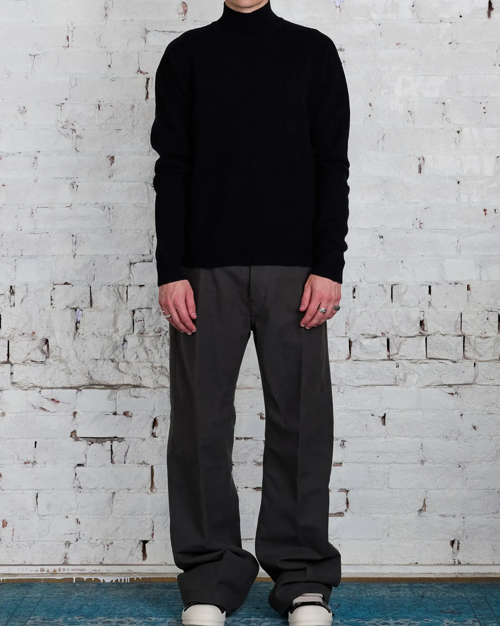 Online Rick Owens Turtleneck Recycled Cashmere Black