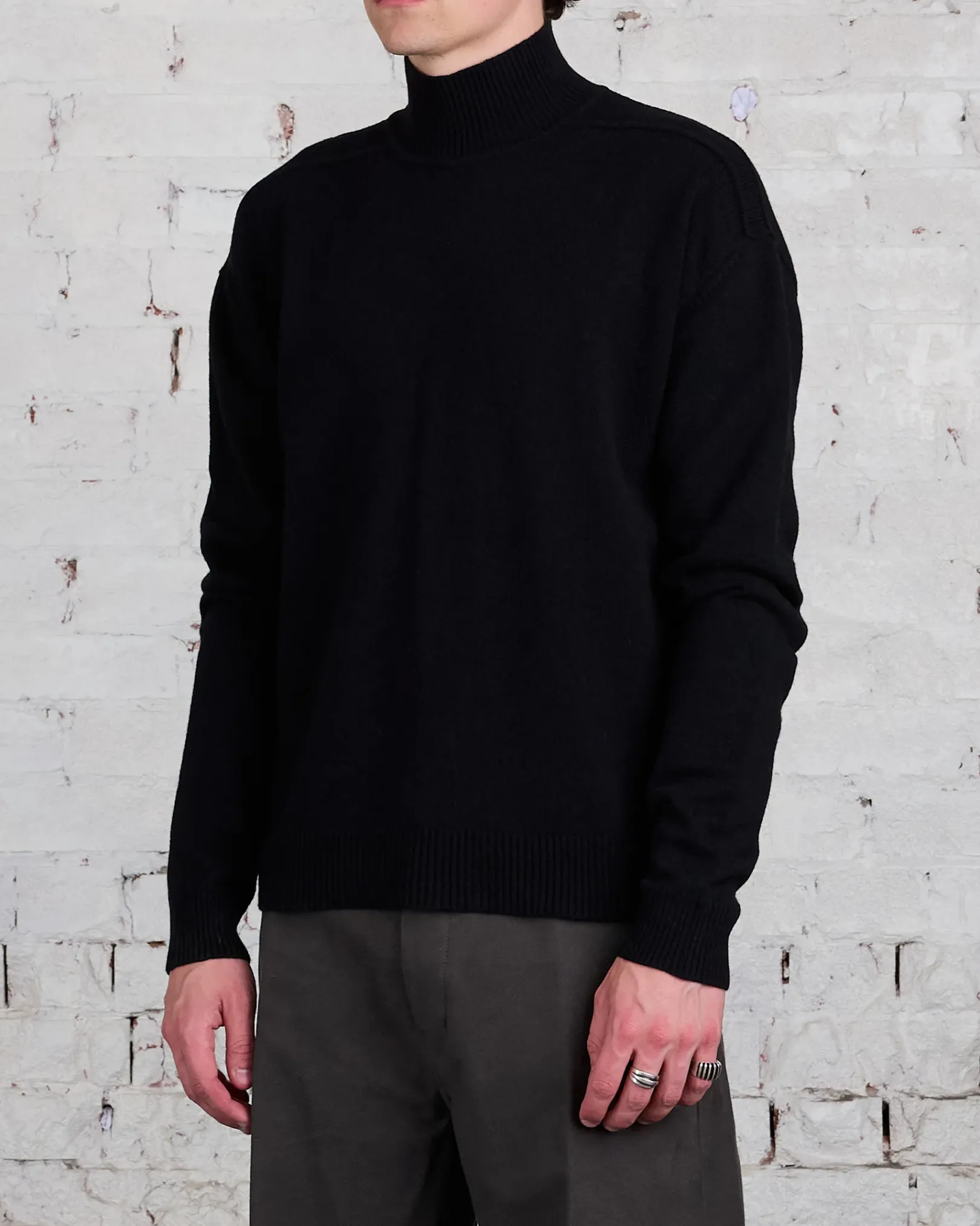 Online Rick Owens Turtleneck Recycled Cashmere Black