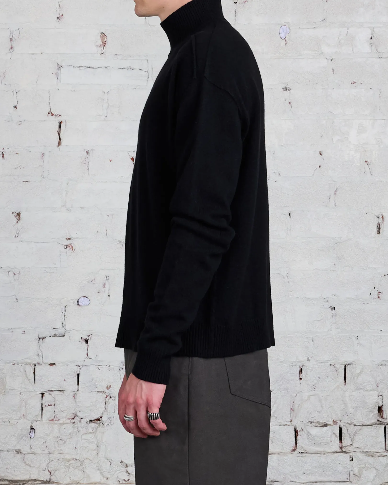 Online Rick Owens Turtleneck Recycled Cashmere Black