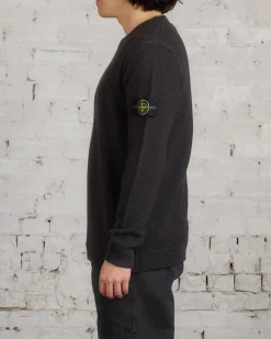 Best Stone Island Badge Knit Sweater Lead Grey