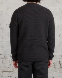 Best Stone Island Badge Knit Sweater Lead Grey