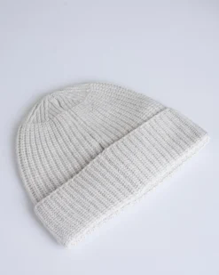 Fashion Stone Island Compass Patch Geelong Beanie Melange Pearl