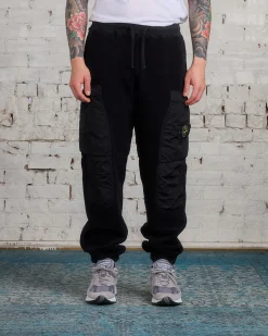 Hot Stone Island Cotton Pile Cargo Pant Black