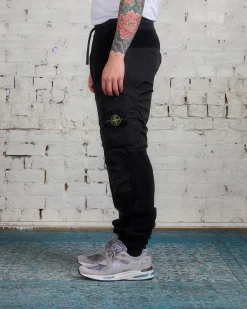 Hot Stone Island Cotton Pile Cargo Pant Black