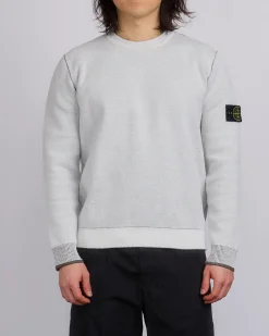 Hot Stone Island Double Face Bi-Colour Crewneck Ivory