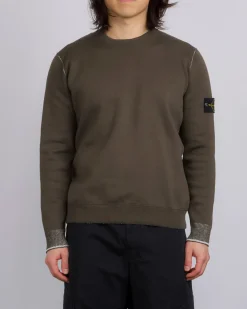 Hot Stone Island Double Face Bi-Colour Crewneck Ivory