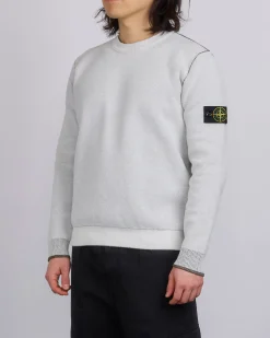 Hot Stone Island Double Face Bi-Colour Crewneck Ivory