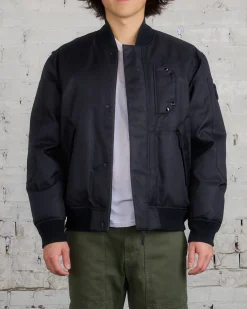 Sale Stone Island Down Deep Wave Bomber Jacket Black